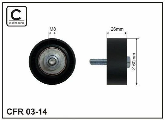 Ролік натягу Psa 1.4/1.9D Servo Citroen Berlingo CAFFARO 0314 (фото 1)
