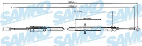 Тросовий привод, стоянкове гальмо SAMKO C0173B