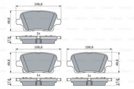 Гальмівні колодки OPEL T. INSIGNIA 1,5-2,0 17- BOSCH 0986424872