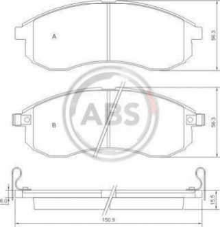 Колодки гальмівні передні Mitsubishi L 200 01- A.B.S. 37481