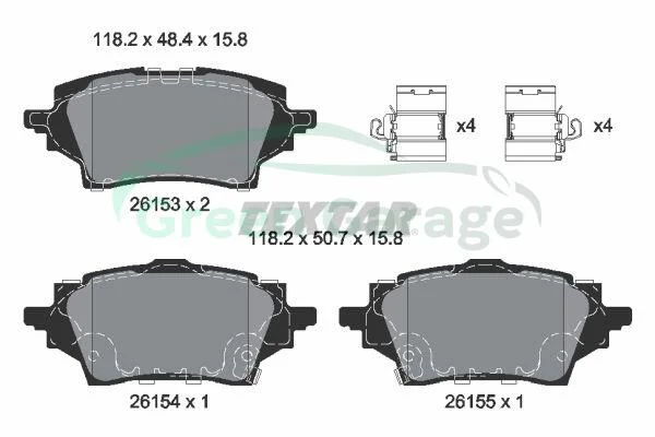 KLOCKI HAM. TOYOTA T. C-HR/COROLLA 1,2-2,0 18- TEXTAR 2615301 (фото 1)