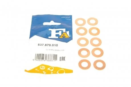 Podkіadka miedziana 10x20x1 woreczek 10 sztuk Fischer Automotive One (FA1) 537870010