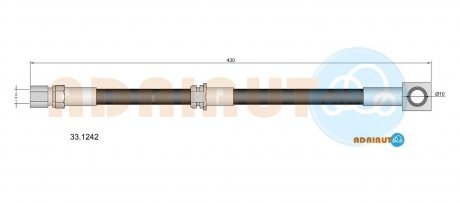 OPEL Шланг тормозной передн. Omega B ADRIAUTO 331242