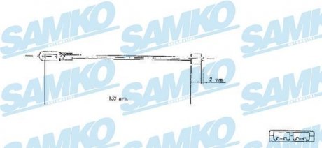 Трос ручного гальма.r. VECTRA B 130 tarcze SAMKO C0578B