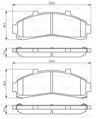 Гальмівні колодки, дискове гальмо (набір) BOSCH 0986424656 (фото 1)