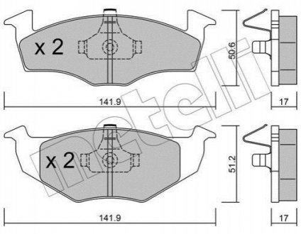 Гальмівні колодки, дискове гальмо (набір) METELLI 2202060