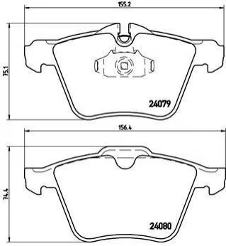 Гальмівні колодки, дискове гальмо (набір) BREMBO P36019 (фото 1)
