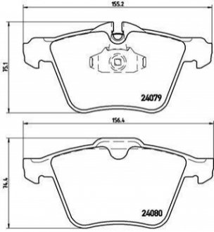 Гальмівні колодки, дискове гальмо (набір) BREMBO P36019 (фото 1)