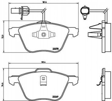 Гальмівні колодки, дискове гальмо (набір) BREMBO P85061