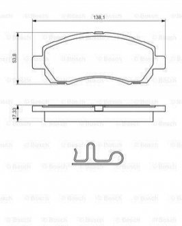 Гальмівні колодки, дискове гальмо (набір) BOSCH 0986424770