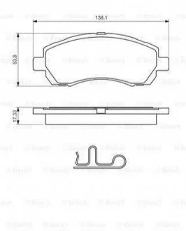 Гальмівні колодки, дискове гальмо (набір) BOSCH 0986424770