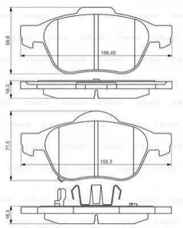 Гальмівні колодки, дискове гальмо (набір) BOSCH 0986494485