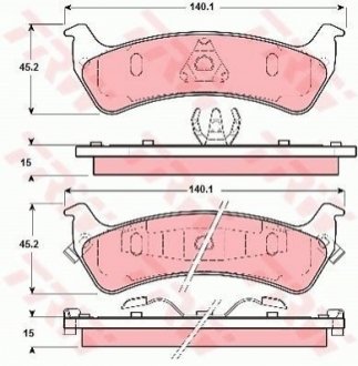 Гальмівні колодки, дискове гальмо (набір) TRW GDB1238