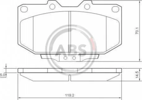 Гальмівні колодки, дискове гальмо (набір) A.B.S. 37128