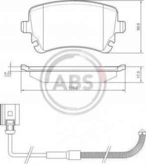 Гальмівні колодки, дискове гальмо (набір) A.B.S. 37368