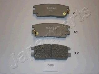 Гальмівні колодки, дискове гальмо (набір) JAPANPARTS PP599AF