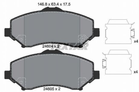 Гальмівні колодки, дискове гальмо (набір) TEXTAR 2460402