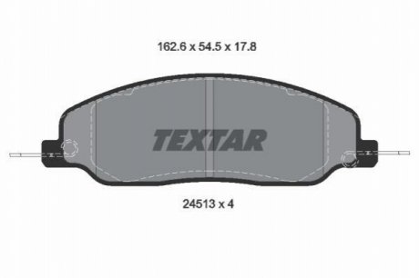 Гальмівні колодки, дискове гальмо (набір) TEXTAR 2451301