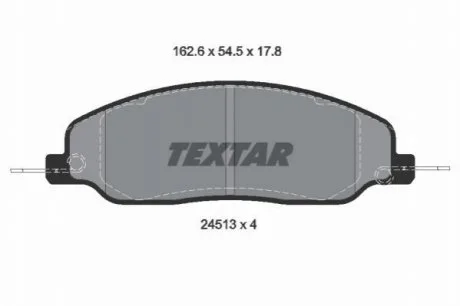 Гальмівні колодки, дискове гальмо (набір) TEXTAR 2451301