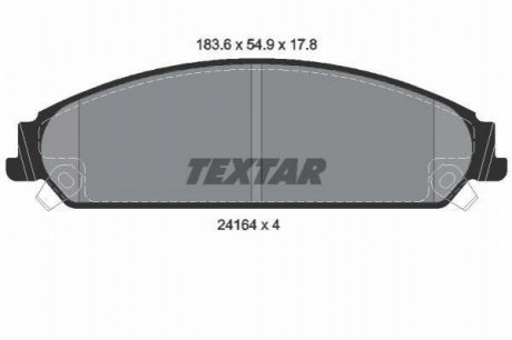 Гальмівні колодки, дискове гальмо (набір) TEXTAR 2416401