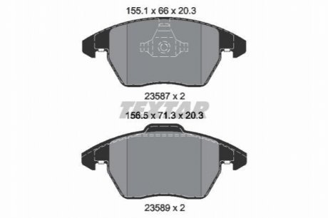 Гальмівні колодки, дискове гальмо (набір) TEXTAR 2358704