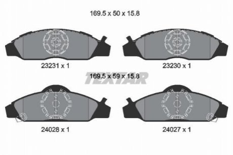 Гальмівні колодки, дискове гальмо (набір) TEXTAR 2323101