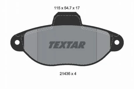 Гальмівні колодки, дискове гальмо (набір) TEXTAR 2143602