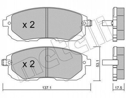 Гальмівні колодки, дискове гальмо (набір) METELLI 2208761