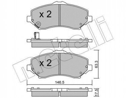 Гальмівні колодки, дискове гальмо (набір) METELLI 2208620