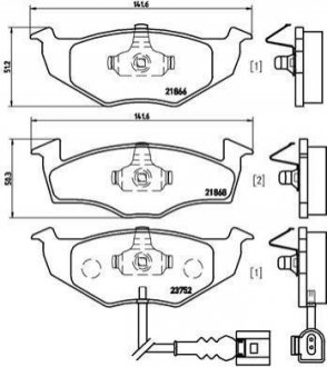 Гальмівні колодки, дискове гальмо (набір) BREMBO P85071