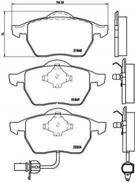 Гальмівні колодки, дискове гальмо (набір) BREMBO P85060 (фото 1)