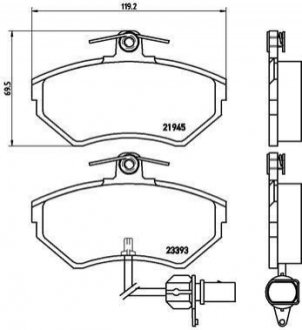 Гальмівні колодки, дискове гальмо (набір) BREMBO P85044