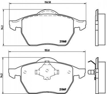 Гальмівні колодки, дискове гальмо (набір) BREMBO P85039