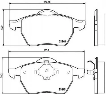 Гальмівні колодки, дискове гальмо (набір) BREMBO P85039