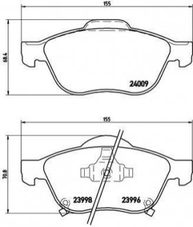 Гальмівні колодки, дискове гальмо (набір) BREMBO P83043