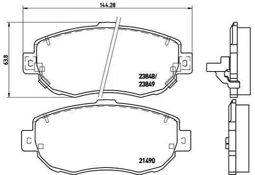 Гальмівні колодки, дискове гальмо (набір) BREMBO P83037 (фото 1)