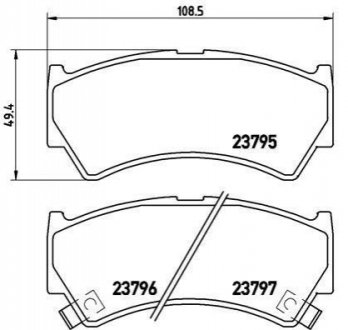 Гальмівні колодки, дискове гальмо (набір) BREMBO P79013