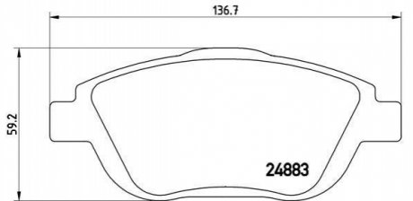 Гальмівні колодки, дискове гальмо (набір) BREMBO P61103