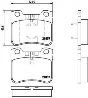 Гальмівні колодки, дискове гальмо (набір) BREMBO P61059