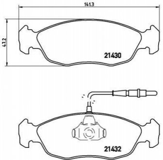 Гальмівні колодки, дискове гальмо (набір) BREMBO P61054