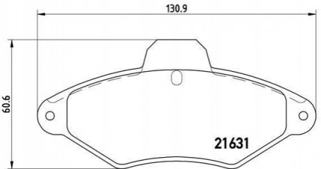 Гальмівні колодки, дискове гальмо (набір) BREMBO P61052 (фото 1)