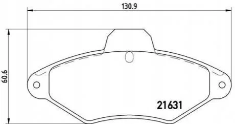Гальмівні колодки, дискове гальмо (набір) BREMBO P61052