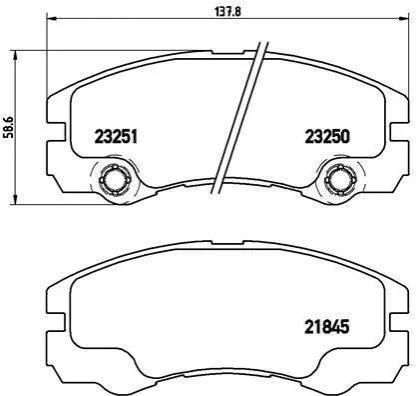Гальмівні колодки, дискове гальмо (набір) BREMBO P59033 (фото 1)