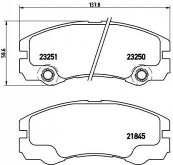 Гальмівні колодки, дискове гальмо (набір) BREMBO P59033