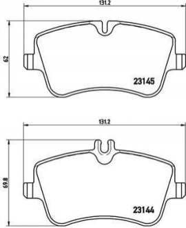 Гальмівні колодки, дискове гальмо (набір) BREMBO P50046