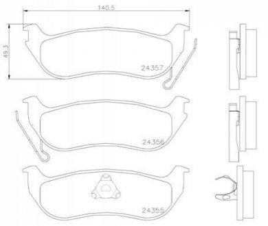 Гальмівні колодки, дискове гальмо (набір) BREMBO P37009 (фото 1)