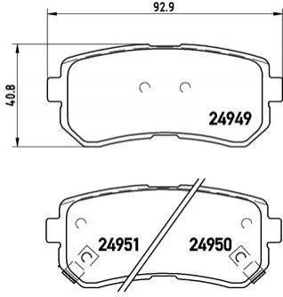Гальмівні колодки, дискове гальмо (набір) BREMBO P30046 (фото 1)