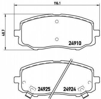 Гальмівні колодки, дискове гальмо (набір) BREMBO P30045