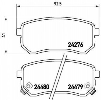 Гальмівні колодки, дискове гальмо (набір) BREMBO P30033