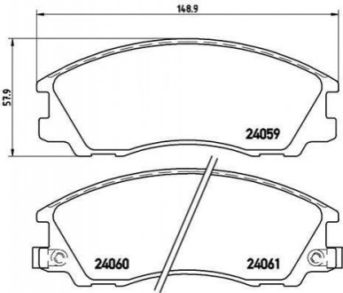 Гальмівні колодки, дискове гальмо (набір) BREMBO P30017 (фото 1)